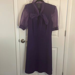 Ashley Stewart Purple Dress. (18) Tie around neck. Sheer sleeves.